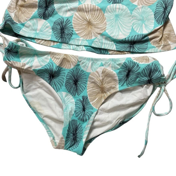 Diane Von Furstenberg Botanical Print Tankini Set in Blue/Brown Size M - Picture 6 of 9